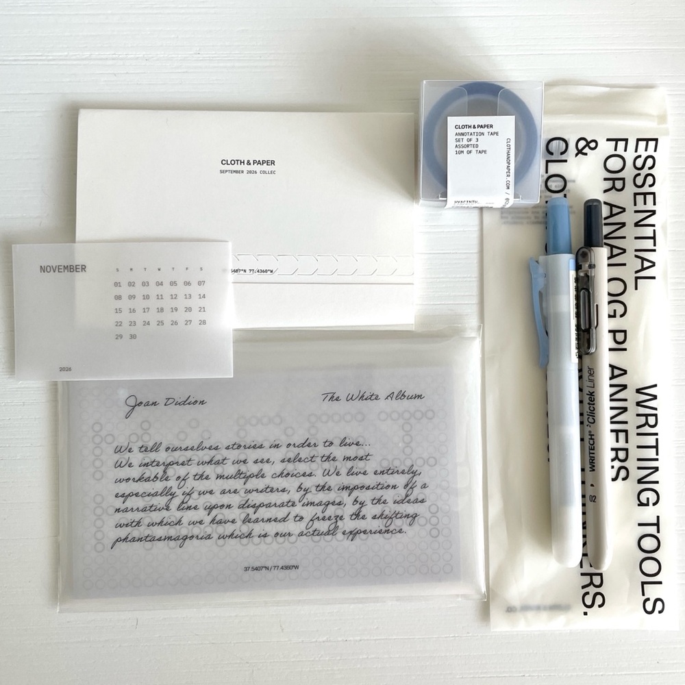 Cloth & Paper September Intention Box Items